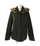 バーバリーブルーレーベル BURBERRY BLUE LABEL フェイクファー付き裏地ノバチェックジャケット 38 ブラック /DO ■OS