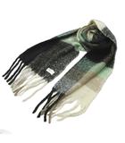 フレイアイディー FRAY I.D マフラー 0068(GRY) グレー 黒 ブラック 緑 チェック柄 フリンジ /RI ■OS