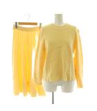 リフレクト Reflect ニット スカート セットアップ 9 黄色 イエロー 長袖 プリーツ 袖口ボタン /AG ■OS