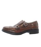 マックスマーラ ウィークエンドライン MAX MARA WEEKEND LINE ダブルモンクストラップ ローヒール エナメルレザー 38 ブラウン /YO11