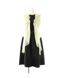 ストロベリーフィールズ STRAWBERRY-FIELDS grace ドッキングドレス ワンピース ボレロ付き ブラック /ES ■OS ■SH