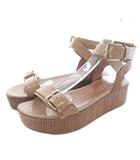 セルジオロッシ Sergio rossi エナメル ウェッジソール サンダル 37 茶色 ブラウン /SR