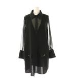 ザラ ZARA シアースリーブ ワンピース 長袖 ミニ S 黒 /NR ■OS