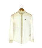ラルフローレン RALPH LAUREN ロゴ刺繍 長袖シャツ ボタンダウン 2 ホワイト /DF ■OS