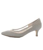 ダイアナ DIANA パンプス ハイヒール ポインテッドトゥ レース スエード 22.5cm ライトグレー /YO27