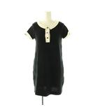 マリークワント MARY QUANT バイカラー ニットワンピース ミニ M 黒 白 /CX ■OS