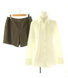 フォクシー FOXEY 29428 シャツ×ショートパンツ 長袖 セットアップ 40 ホワイト ブラウン /HK ■OS