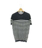 ジョンスメドレー JOHN SMEDLEY ボーダー柄S/Sニット カットソー 半袖 コットン S 紺 白 /NR ■OS