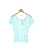ハロッズ Harrods スパンコール付きショートスリーブニット カットソー 半袖 ミントブルー /NR ■OS