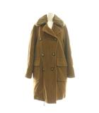 マックスマーラ MAX MARA ライナー付きファー衿ダブルボタンコート アウター フェイクファー 38 ブラウン /CX ■OS