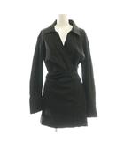 ザラ ZARA コットン カシュクールワンピース ミニ S ブラック /DF ■OS