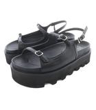 メゾンスペシャル MAISON SPECIAL ダブルバックル サンダル ストラップ フェイクレザー 厚底 36 黒 ブラック /SR