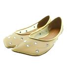 ピッピシック PIPPICHIC 25SS リンダ ダイアモンド LINDA DIAMOND フラットシューズ 37.5 ベージュ ゴールドカラー PP25S-LINDA DIAMOND 5 /SS ■OS