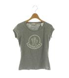 モンクレール MONCLER ロゴ 半袖Tシャツ カットソー S グレー ホワイト /ES ■OS