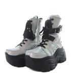 ヨースケ YOSUKE 厚底スニーカーブーツ ショート レースアップ プラットフォーム M シルバー色 /YO9