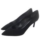 LVロゴ スウェード ポインテッドトゥ パンプス 38 黒 ブラック MA0126 /SR