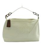 シャネル CHANEL ココマーク ウッドチェーンバッグ トート 肩掛け キャビアスキン 白 ホワイト /AQ ■OS ■OH