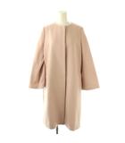 ユナイテッドアローズ UNITED ARROWS ノーカラー ベルスリーブ ノーカラーコート カシミヤ混 36 スモークピンク /ES ■OS