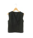 25AW Sleek Flannel Double Breasted Vest ベスト ジレ ダブル 2 ブラック /DF ■OS