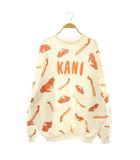 プニュズ PUNYUS かに フード総柄スウェット プルオーバー ホワイト 4 オレンジ /HK ■OS