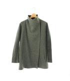 ウール レザー ショートコート やぎ革 S P グレー ブラック /ES ■OS