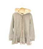 レストローズ L'EST ROSE ラメ パーカー ジャケット 裏起毛 ジップアップ 2 グレー /NR ■OS