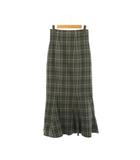 スナイデル SNIDEL ハイウエストタイトヘムフレアチェックスカート マーメイド 0 グレー マルチカラー /ES ■OS