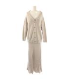 スナイデル SNIDEL ホーム HOME セットアップ Creamy ドロストカップインニット ワンピース デザインボタンカーデ F ライトグレー /DO ■OS