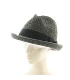 カシラ CA4LA 中折れハット 帽子 ニット ウール リボン グレー /MI