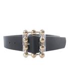 ピンキー&ダイアン ピンダイ PINKY&DIANNE ドットバックルベルト レザー 黒 ブラック /SR