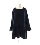 バーバリーブルーレーベル BURBERRY BLUE LABEL ニットワンピース ミニ 長袖 38 ネイビー /HK ■OS