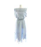 スウィングル Swingle レース 切替 ノースリーブ ワンピース ロング XS ライトブルー /DF ■OS