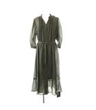 ジャスグリッティー JUSGLITTY ピンタックシャツワンピース ロング 五分袖 0 チャコールグレー /HK ■OS