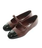 シャネル CHANEL 25AW Mary Janes メリージェーン リボンフラットシューズ パンプス ココマ-ク 36.5 バーガンディ 黒 ブラック /AQ ■OS