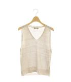 マーガレットハウエル MARGARET HOWELL リネンVネックニットベスト プルオーバー 2 ピンクベージュ /DF ■OS ■SH