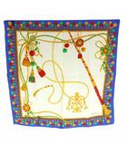 セリーヌ CELINE スカーフ シルク 総柄 青 アイボリー マルチカラー /MI ■OS ■SH ■OH