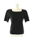 フォクシー FOXEY 37943 Knit Top Elegant Square ニット カットソー 半袖 38 紺 /NR ■OS