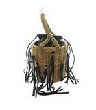 ラドロー LUDLOW フリンジバスケットバッグ かごバッグ ベージュ 黒 /MI ■OS