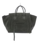 セリーヌ CELINE ラゲージ ファントム トートバッグ ハンドバッグ スエード カーキ /YO5 ■OH