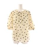 ボールジー BALLSEY トゥモローランド ドットプリント パフスリーブブラウス 五分袖 36 ベージュ /HK ■OS