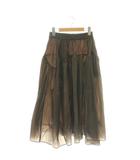 イエナ IENA ナイロンストレッチフレアスカート ギャザー 34 ブラウン /CX ■OS