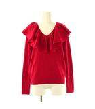 ルーニィ LOUNIE ラッフルカラーニットプルオーバー セーター 長袖 F レッド /HK ■OS