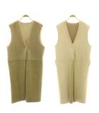 アメリヴィンテージ Ameri VINTAGE アメリ AMERI 24AW FABRIC BLOCKING LONG BOA VEST ボアロングベスト リバーシブル M ベージュ /DF ■OS