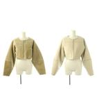 アメリヴィンテージ Ameri VINTAGE 25AW BOA COLLARLESS REVERSIBLE SHORT JACKET ジャケット ノーカラー リバーシブル S ベージュ /DO ■OS
