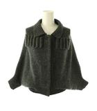 ルイヴィトン LOUIS VUITTON ウールカシミヤフリルニットポンチョ カーディガン S ダークグレー /DF ■OS