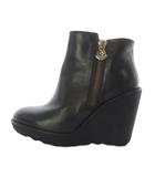 モンクレール MONCLER レザー ウェッジソール ショートブーツ 36 茶色 ブラウン /SR