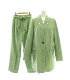 アメリヴィンテージ Ameri VINTAGE PERFORATED COLLAR JACKET STRAIGHT-LEG PANTS セットアップ ジャケット パンツ M グリーン /CX ■OS