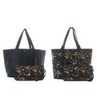 ペッレモルビダ PELLE MORBIDA トートバッグ ハンドバッグ リバーシブル ボタニカル柄 レザー ポーチ付き ブラック /YO1