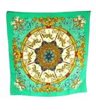 エルメス HERMES カレ90 LUNA PARK 遊園地 スカーフ シルク 総柄 緑 /MI ■OS ■OH