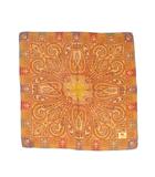 エトロ ETRO ミニスカーフ ペイズリー柄 マスタード 赤 レッド 緑 /RI ■OS